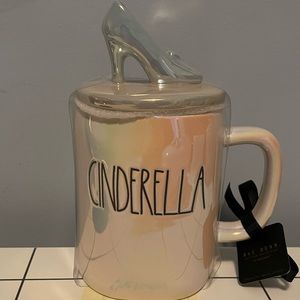 Rae Dunn Disney Princess Iridescent Cinderella Glass Slipper Topper Lid Mug